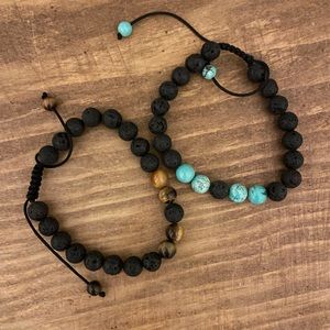 Volcanic beaded bracelets-set of two